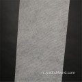 Wit gestikte polyester stof